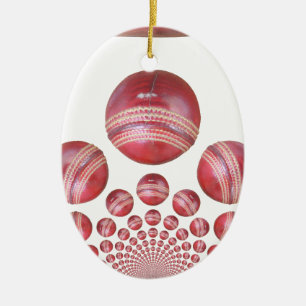 Sportliefhebber Cricket Ball Print Keramisch Ornament