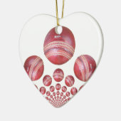Sportliefhebber Cricket Ball Print Keramisch Ornament (Links)