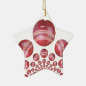Sportliefhebber Cricket Ball Print Keramisch Ornament (Rechts)