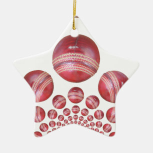 Sportliefhebber Cricket Ball Print Keramisch Ornament