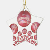 Sportliefhebber Cricket Ball Print Keramisch Ornament (Links)
