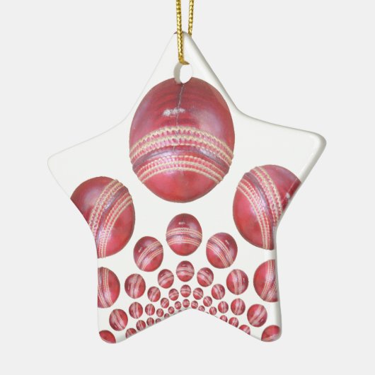 Sportliefhebber Cricket Ball Print Keramisch Ornament (Links)