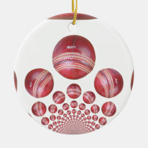 Sportliefhebber Cricket Ball Print Keramisch Ornament