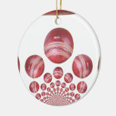 Sportliefhebber Cricket Ball Print Keramisch Ornament (Links)