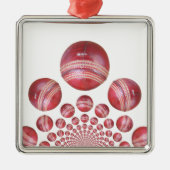 Sportliefhebber Cricket Ball Print Metalen Ornament (Voorkant)