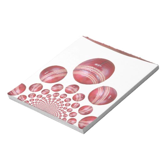 Sportliefhebber Cricket Ball Print Notitieblok (Linkerzijde)