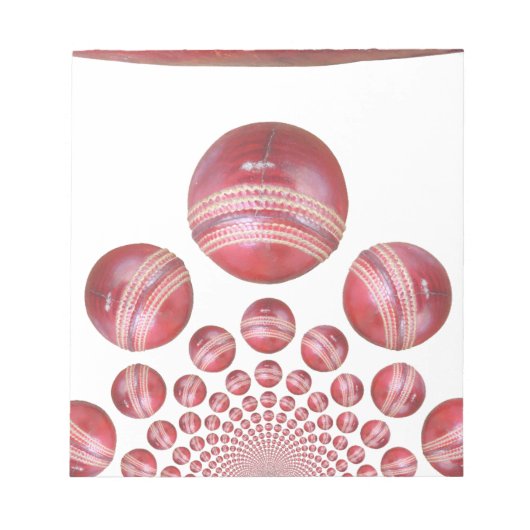 Sportliefhebber Cricket Ball Print Notitieblok (Voorkant)