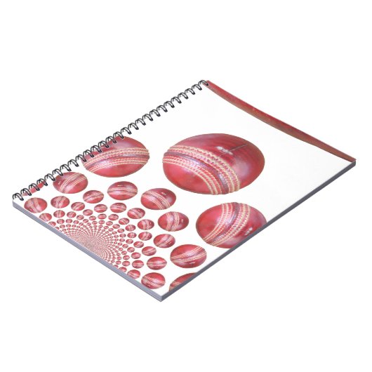 Sportliefhebber Cricket Ball Print Notitieboek (Linkerzijde)