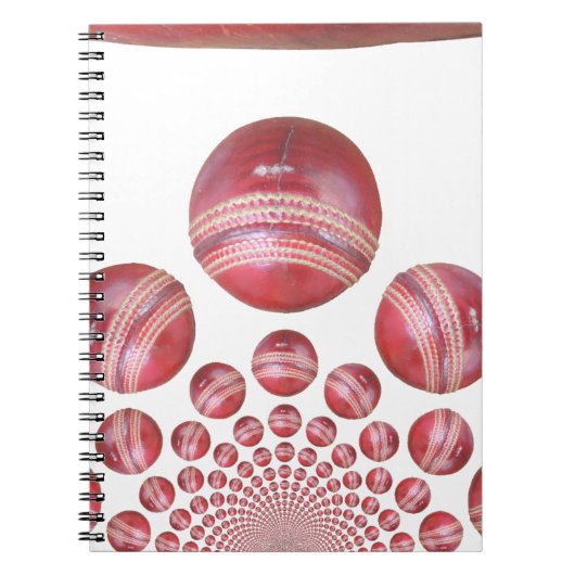 Sportliefhebber Cricket Ball Print Notitieboek (Voorkant)