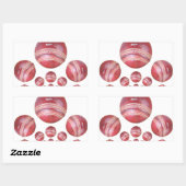 Sportliefhebber Cricket Ball Print Rechthoekige Sticker (Vel)