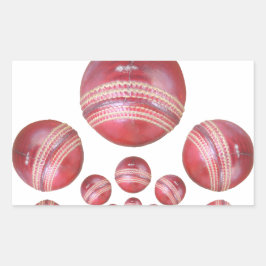 Sportliefhebber Cricket Ball Print Rechthoekige Sticker
