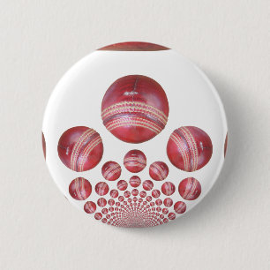Sportliefhebber Cricket Ball Print Ronde Button 5,7 Cm