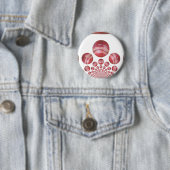 Sportliefhebber Cricket Ball Print Ronde Button 5,7 Cm (In situ)