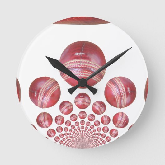 Sportliefhebber Cricket Ball Print Ronde Klok (Voorkant)