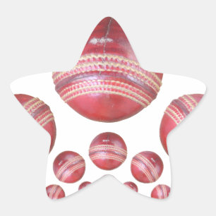 Sportliefhebber Cricket Ball Print Ster Sticker