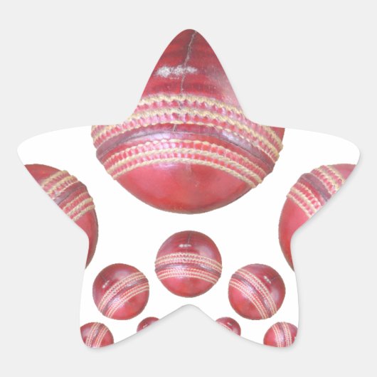 Sportliefhebber Cricket Ball Print Ster Sticker (Voorkant)
