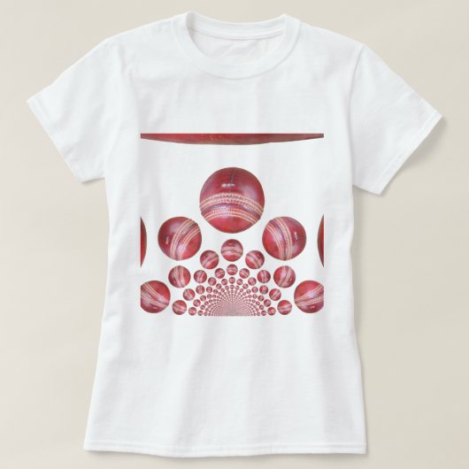 Sportliefhebber Cricket Ball Print T-shirt (Design voorkant)