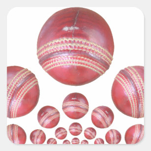 Sportliefhebber Cricket Ball Print Vierkante Sticker