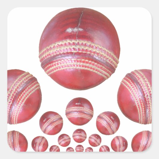 Sportliefhebber Cricket Ball Print Vierkante Sticker (Voorkant)