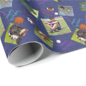 Sportliefhebber Foto Birthday Gift Wrap HAMbWG Cadeaupapier (Rol Hoek)