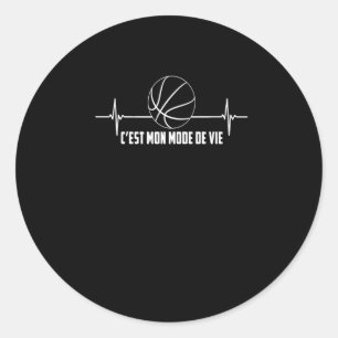 sportliefhebber Hartslag en basketbal Ronde Sticker
