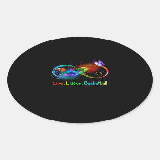 sportliefhebber | Live liefde basketbal Ovale Sticker
