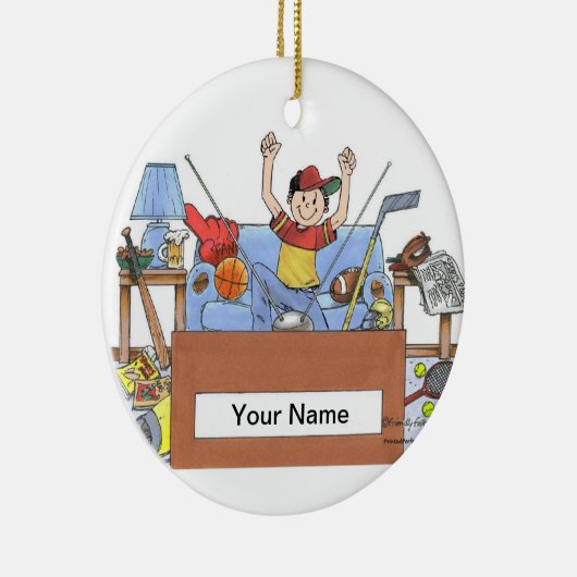 Sportliefhebber - Mannelijk Keramisch Ornament (Rechts)