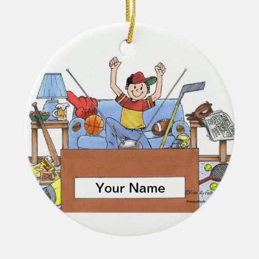 Sportliefhebber - Mannelijk Keramisch Ornament (Voorkant)