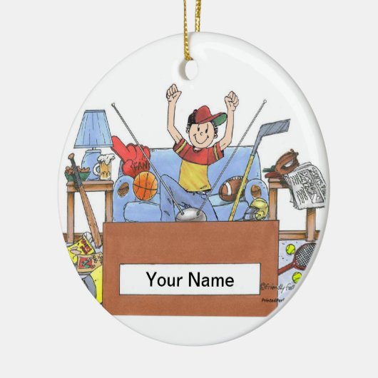 Sportliefhebber - Mannelijk Keramisch Ornament (Links)