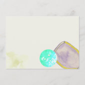 Sportliefhebber Waterverf Bruiloft met Pickleball Informatiekaartje (Achterkant)