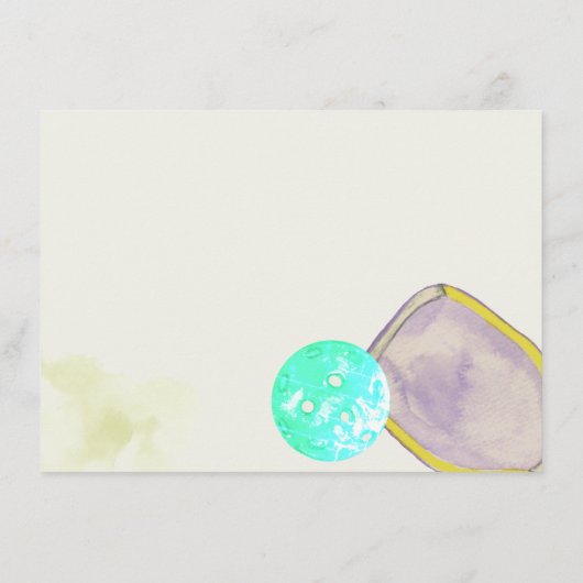 Sportliefhebber Waterverf Bruiloft met Pickleball Informatiekaartje (Achterkant)