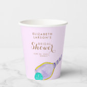 Sportliefhebber Waterverf  Bruiloft met Pickleball Papieren Bekers (Voorkant)