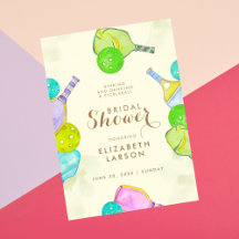 Sportliefhebber Waterverf  Bruiloft met Pickleball