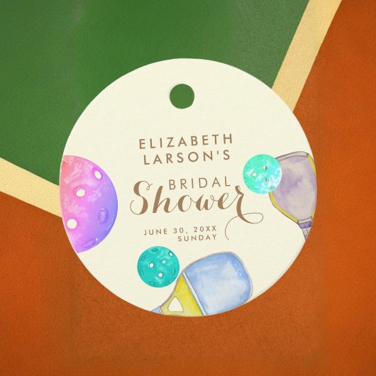 Sportliefhebber Waterverf Pickleball Bruids- Bedankjes Labels