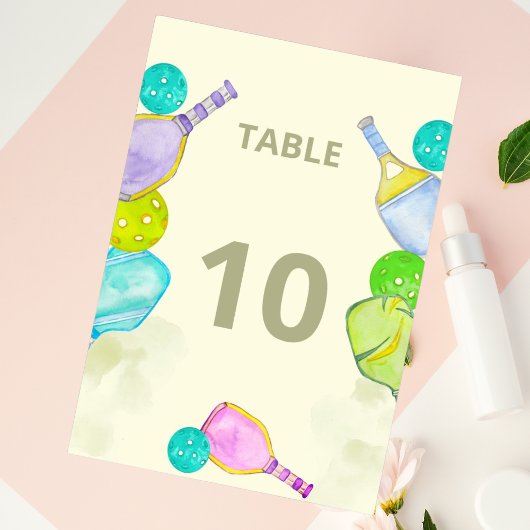 Sportliefhebber Waterverf Pickleball thema bruilof Kaart