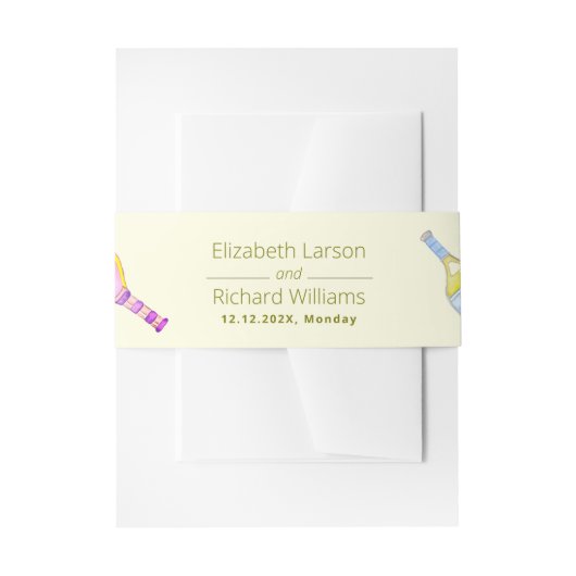 Sportliefhebber Waterverf Pickleball thema bruilof Uitnodigingen Wikkel (Voorkant Voorbeeld)