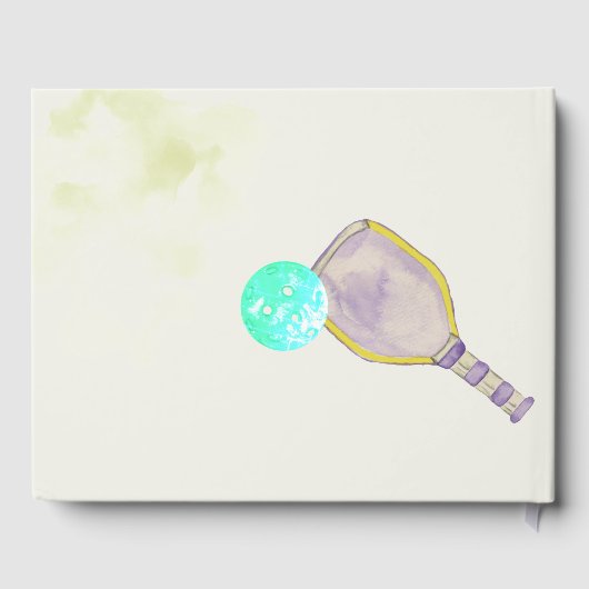 Sportliefhebber Waterverf Pickleball Theme Bridal Gastenboek (Achterkant)