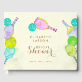 Sportliefhebber Waterverf Pickleball Theme Bridal Gastenboek (Voorkant)
