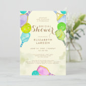 Sportliefhebber Waterverf Pickleball Theme Bridal Kaart (Staand voorkant)