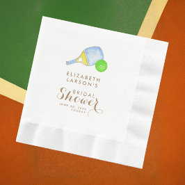 Sportliefhebber Waterverf Pickleball Theme Bridal Servet