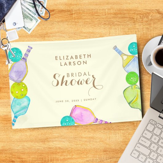 Sportliefhebber Waterverf Pickleball Theme Bridal Spandoek