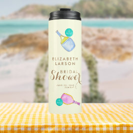 Sportliefhebber Waterverf Pickleball Theme Bridal Thermosbeker