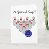 Sportman Bowling Verjaardag Kaart (Voorkant)