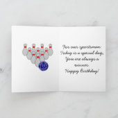 Sportman Bowling Verjaardag Kaart (Binnen)