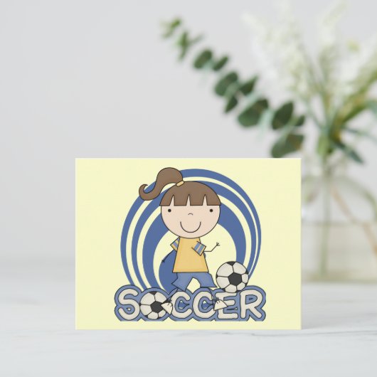 Sportmeisje - Soccer T-shirts en cadeautjes Briefkaart (Staand voorkant)