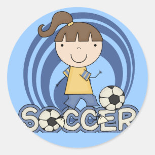 Sportmeisje - Soccer T-shirts en cadeautjes Ronde Sticker