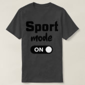 Sportmodus op zwart t-shirt (Design voorkant)