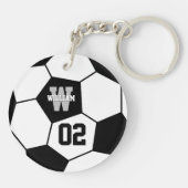 Sportmonogram zwart-wit Voetbal Sleutelhanger (Achterkant)