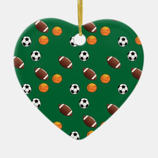 Sportmotifs kerstmis keramisch ornament (Voorkant)