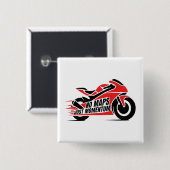 Sportmotor Vierkante Button 5,1 Cm (Voorkant /achterkant)